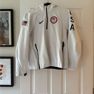 Nike White Jacket with USA and Flag Patches